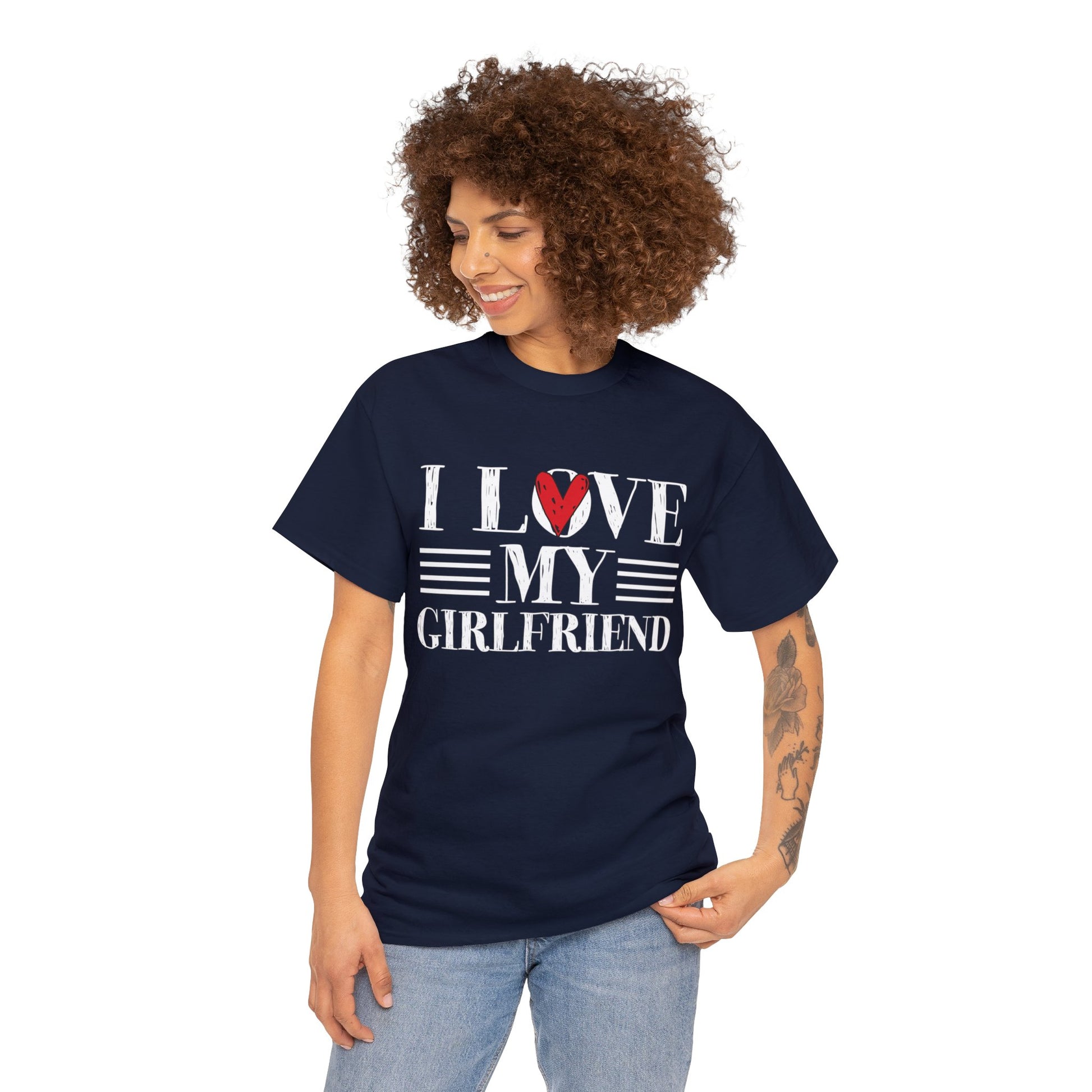 Heavy Cotton Tee T-Shirt Love My Girlfriend Women 3