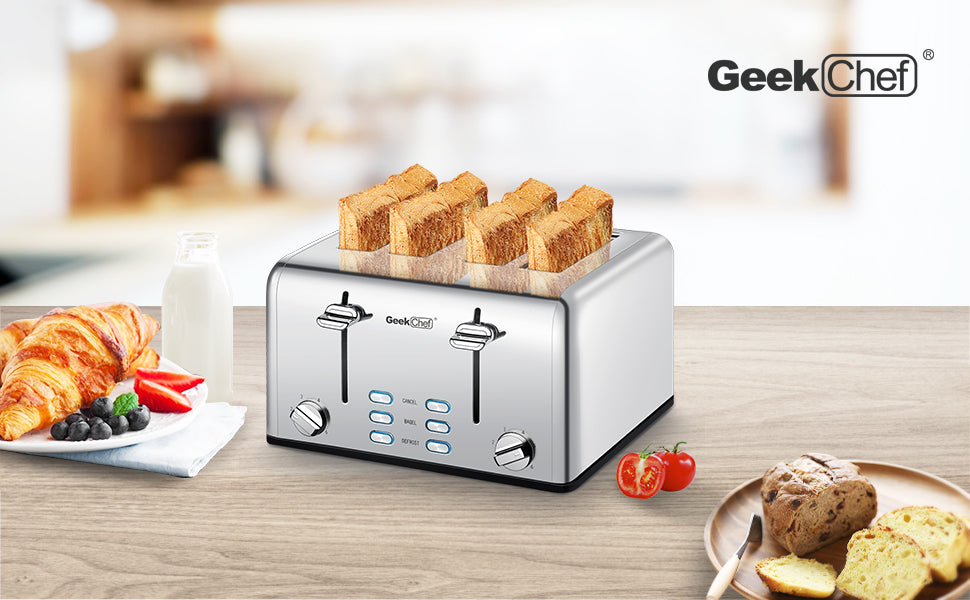 4-Slice Stainless Toaster, Bagel & Defrost 10