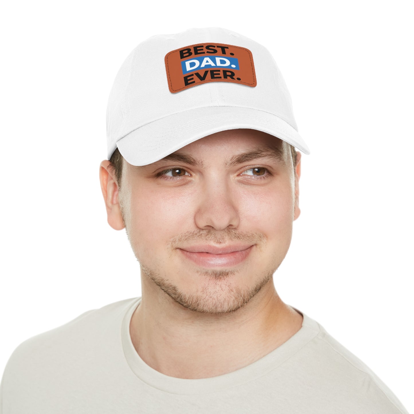 Best Dad Ever Dad Hat with Leather Patch (Rectangle)