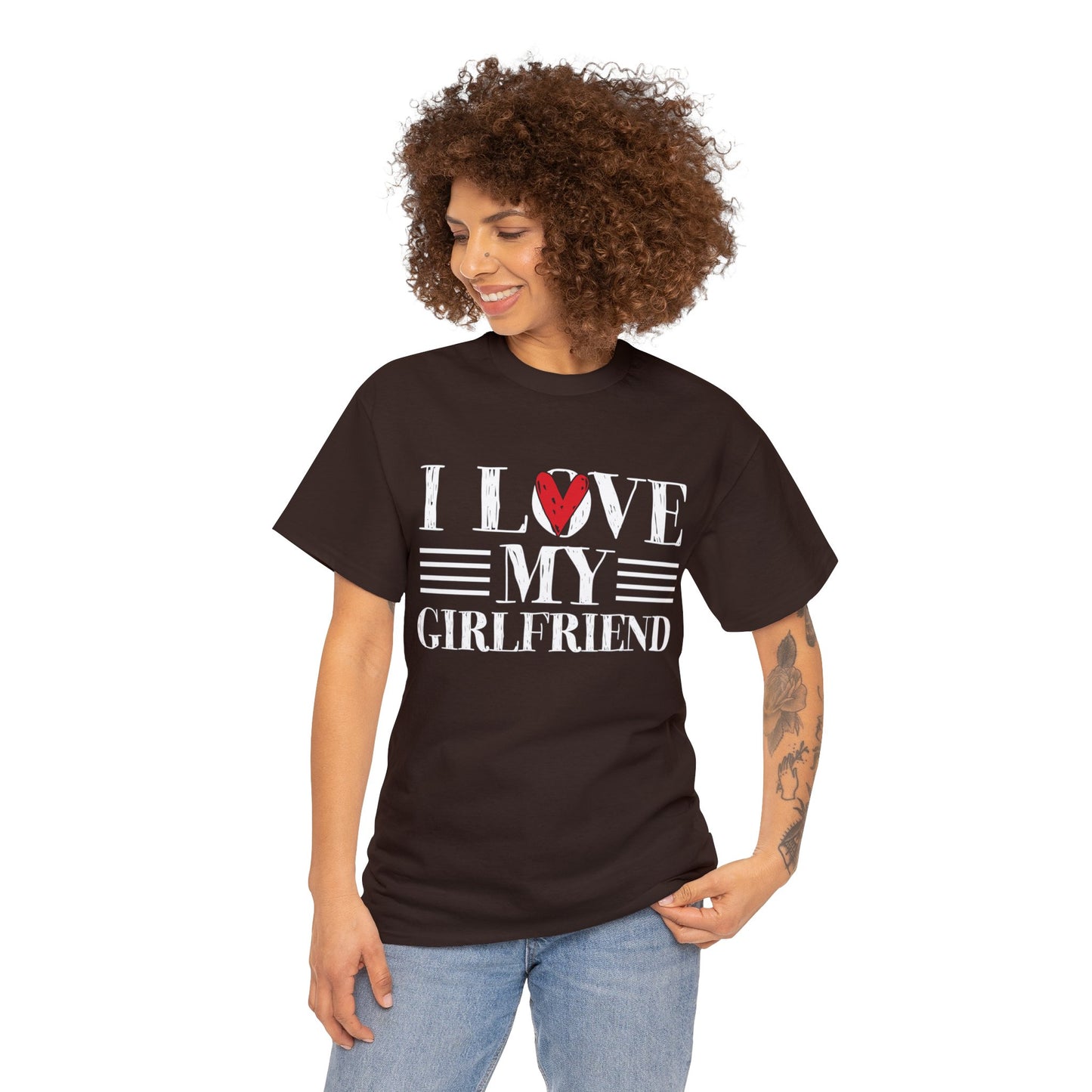 Heavy Cotton Tee T-Shirt Love My Girlfriend Women 2