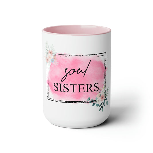 Tazas de café de dos tonos Soul sister, 15 oz
