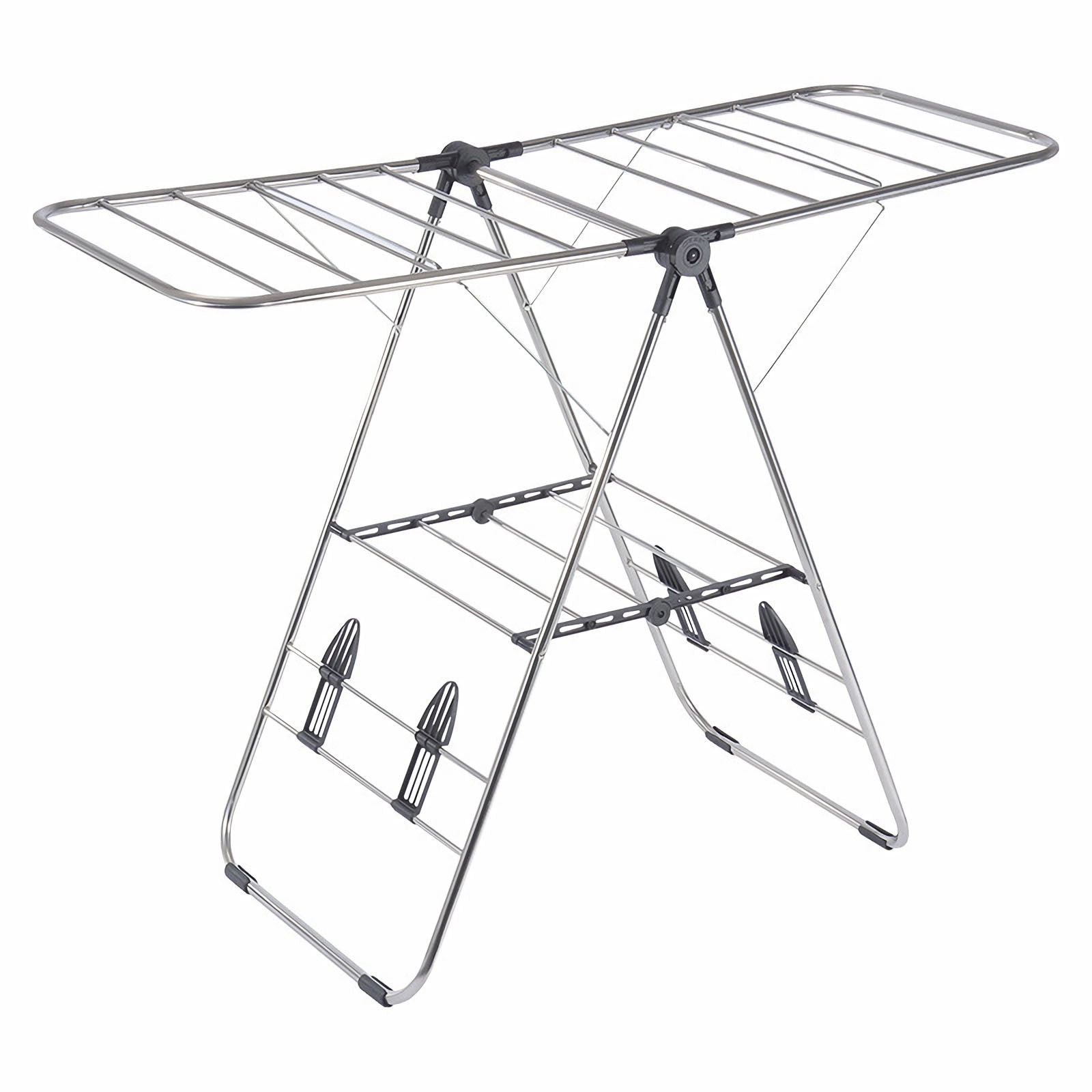 Foldable 2-Layer Stainless Clothes Drying Rack