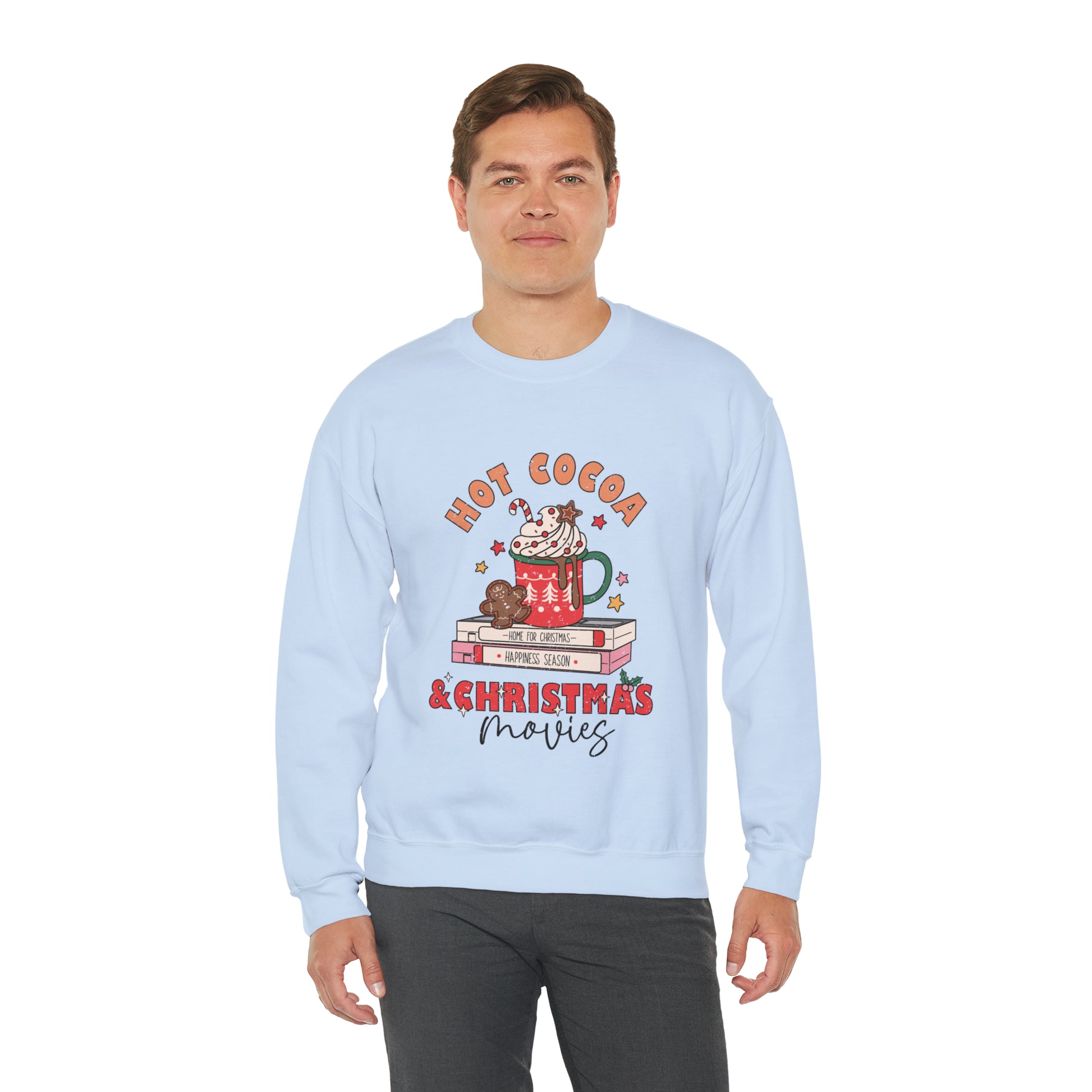 Hot Chocolat & Christmas Movies Unisex Sheet Heavy Blend™ Crewneck Sweatshirt 6