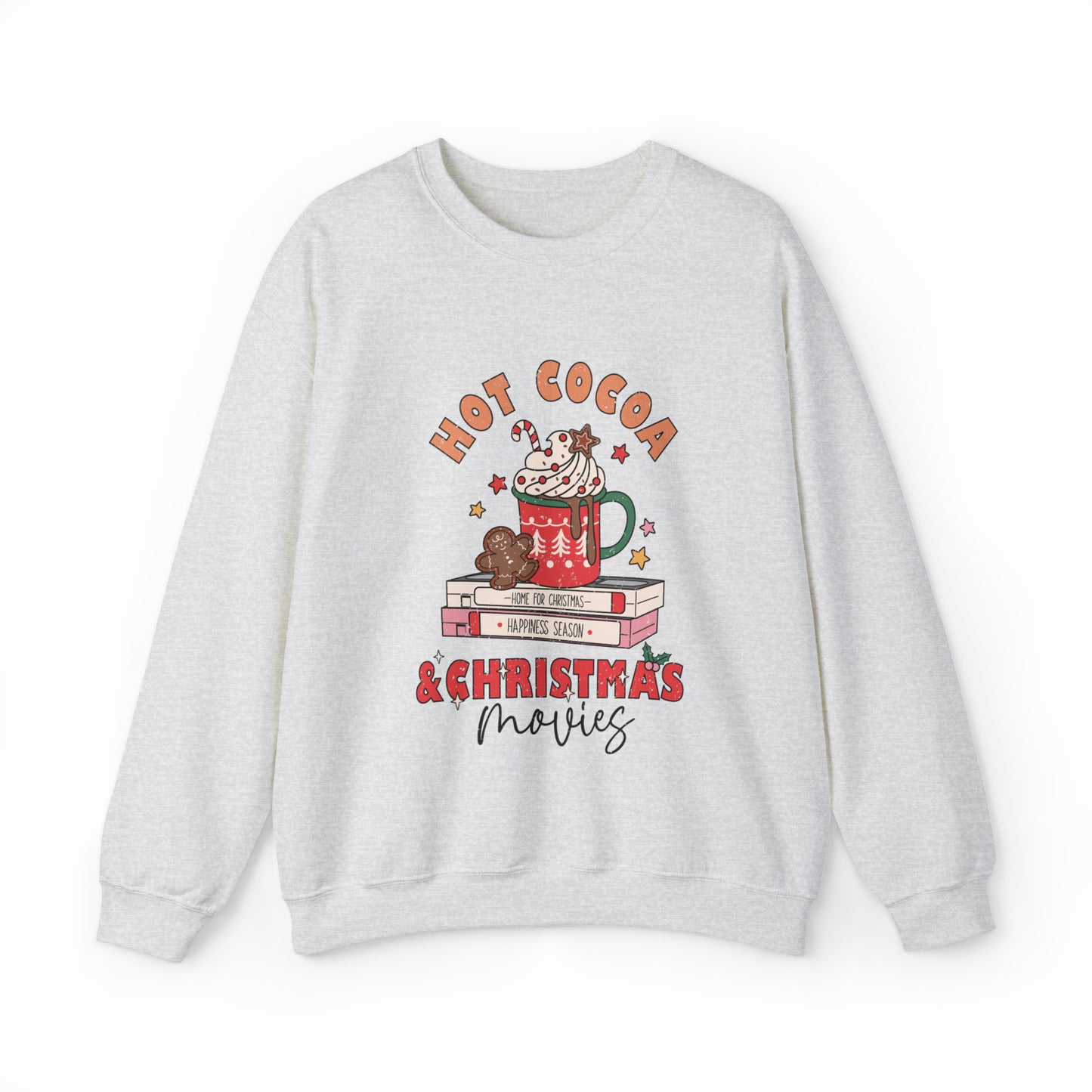 Hot Chocolat & Christmas Movies Unisex Sheet Heavy Blend™ Crewneck Sweatshirt 3