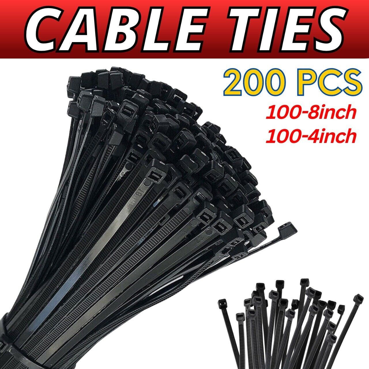 Pack Black Nylon Cable Ties
