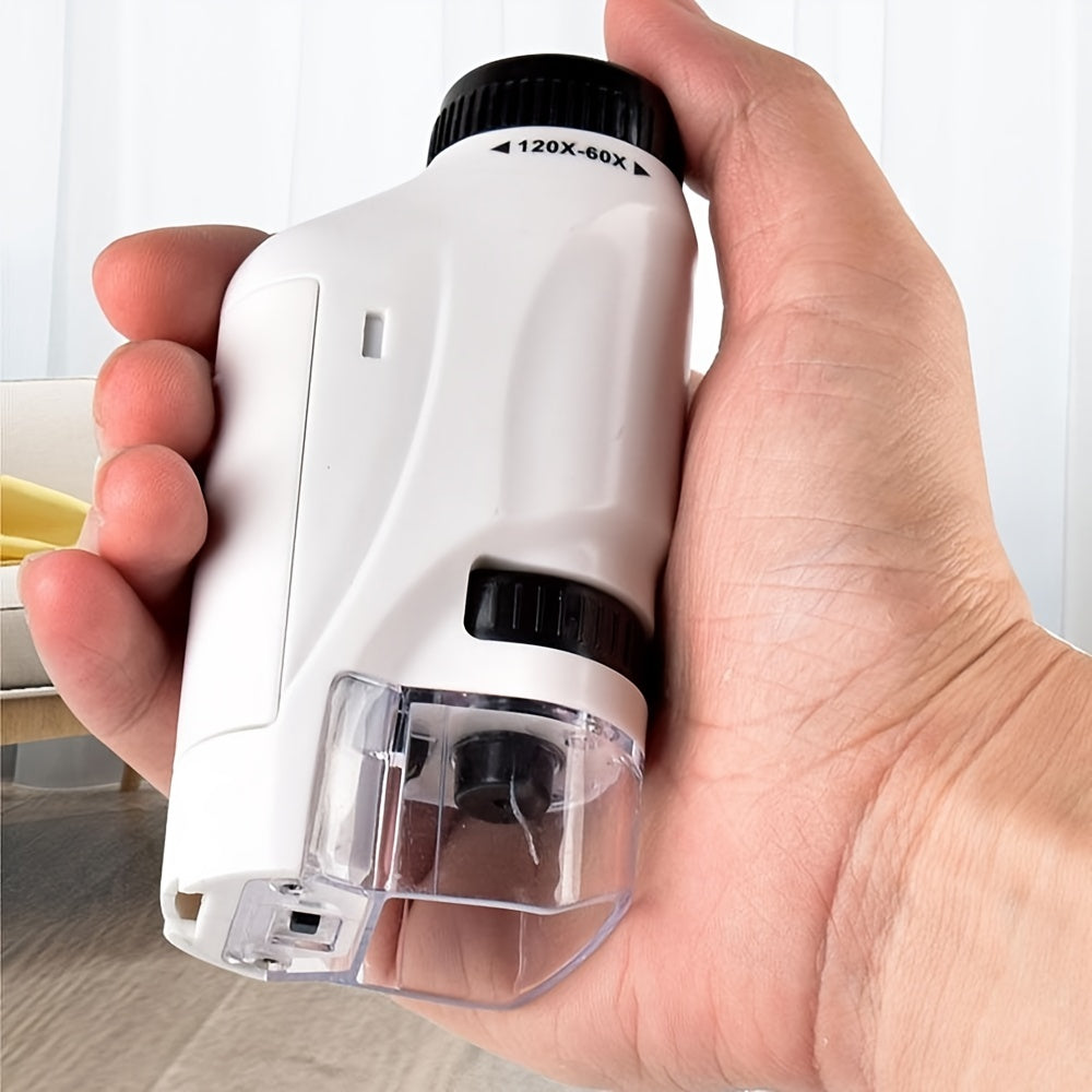 Mini Kids Pocket Microscope with LED Light 60X-120X 2