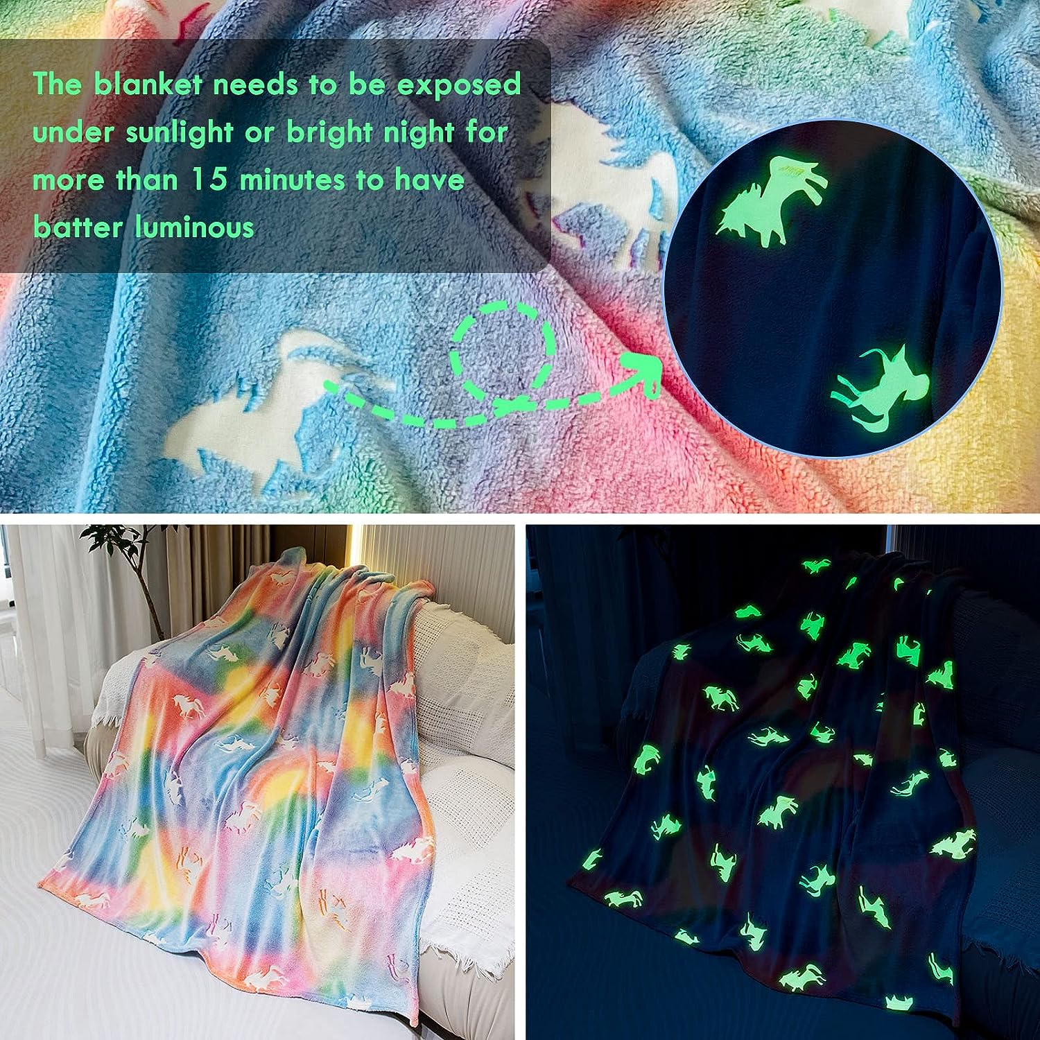 Luminous Kids Throw Blanket for Girls 2
