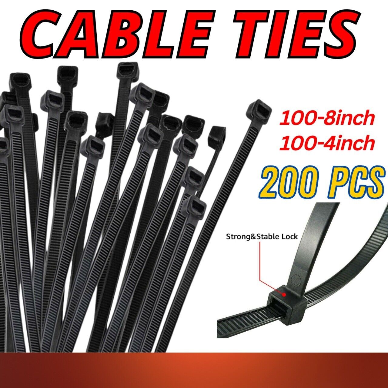 Pack Black Nylon Cable Ties 5