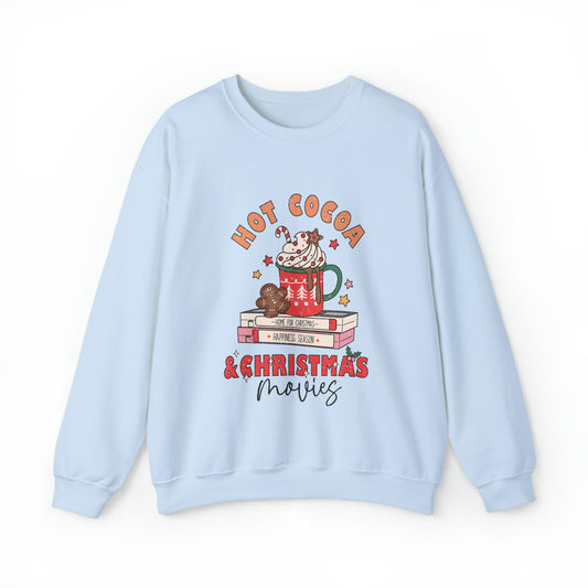 Hot Chocolat & Christmas Movies Unisex Sheet Heavy Blend™ Crewneck Sweatshirt