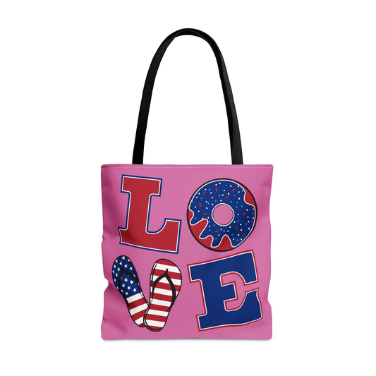 Women's Tote Bag (AOP) Love and USA inspiring