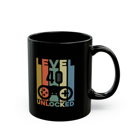 Level 40 Unlocked Black Mug