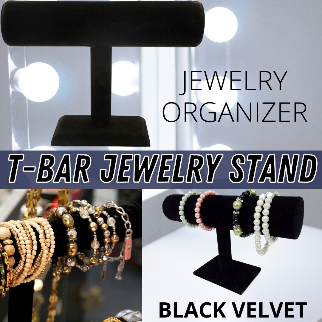 Black Velvet T-Stand Jewelry Organizer No 2