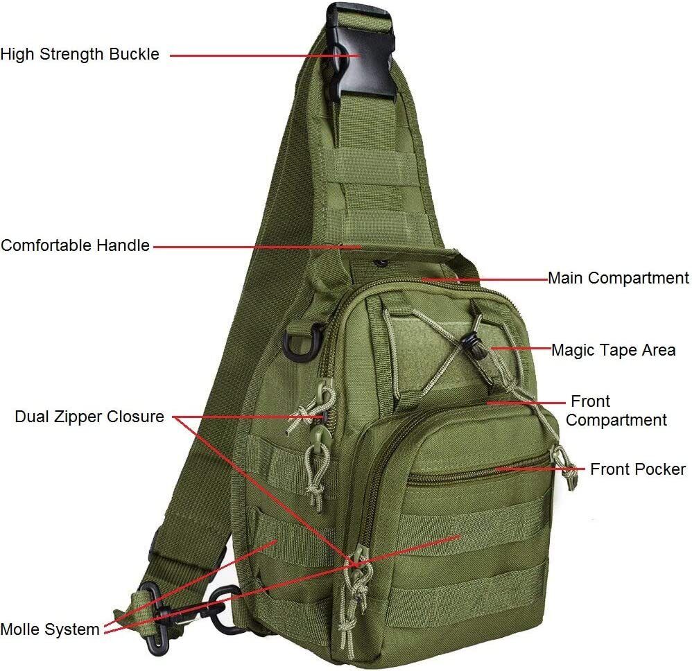Men's Molle Tactical Sling Chest Bag 8