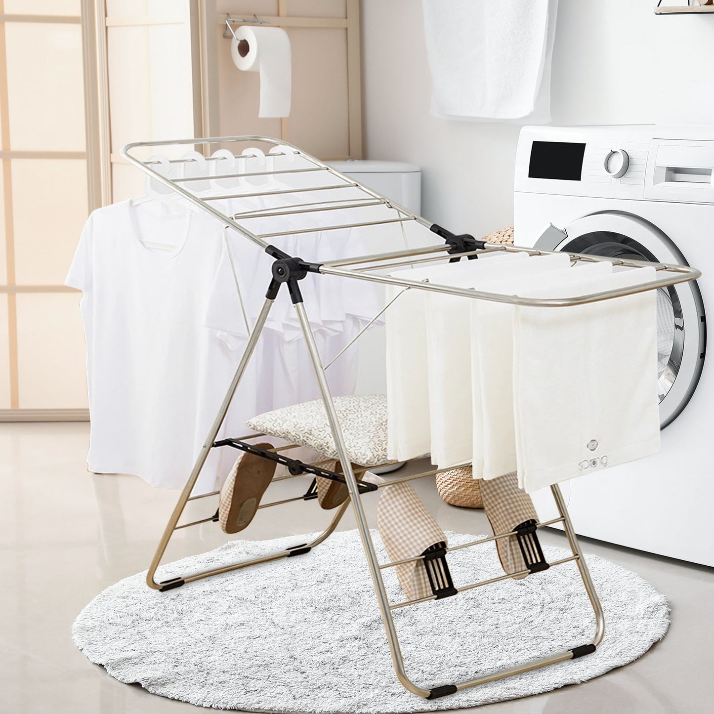 Foldable 2-Layer Stainless Clothes Drying Rack 3