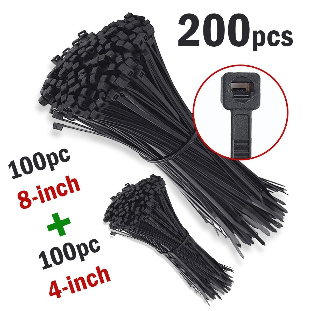 Pack Black Nylon Cable Ties 2