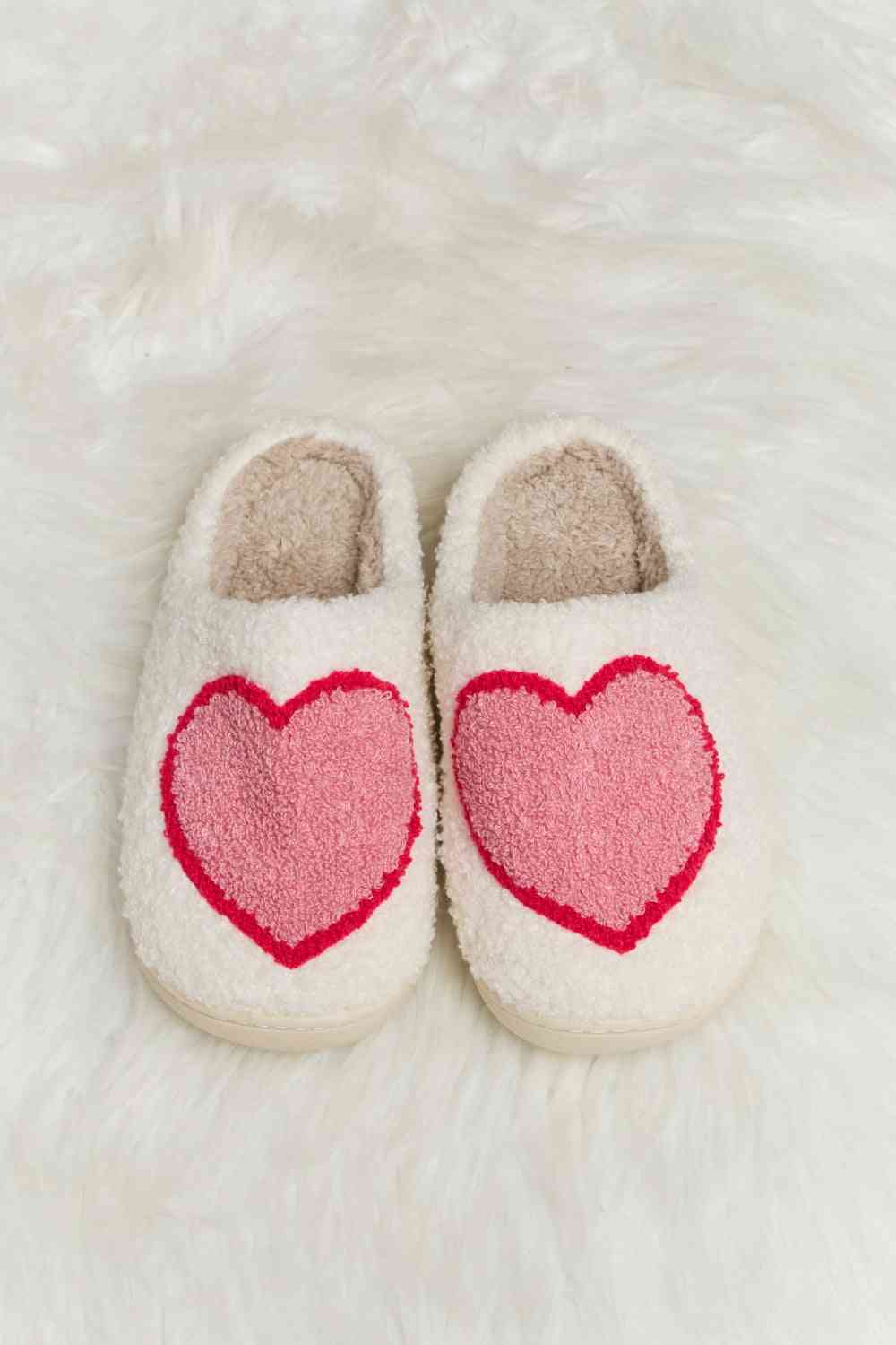 Melody Printed Plush Slide Slippers Heart No 3