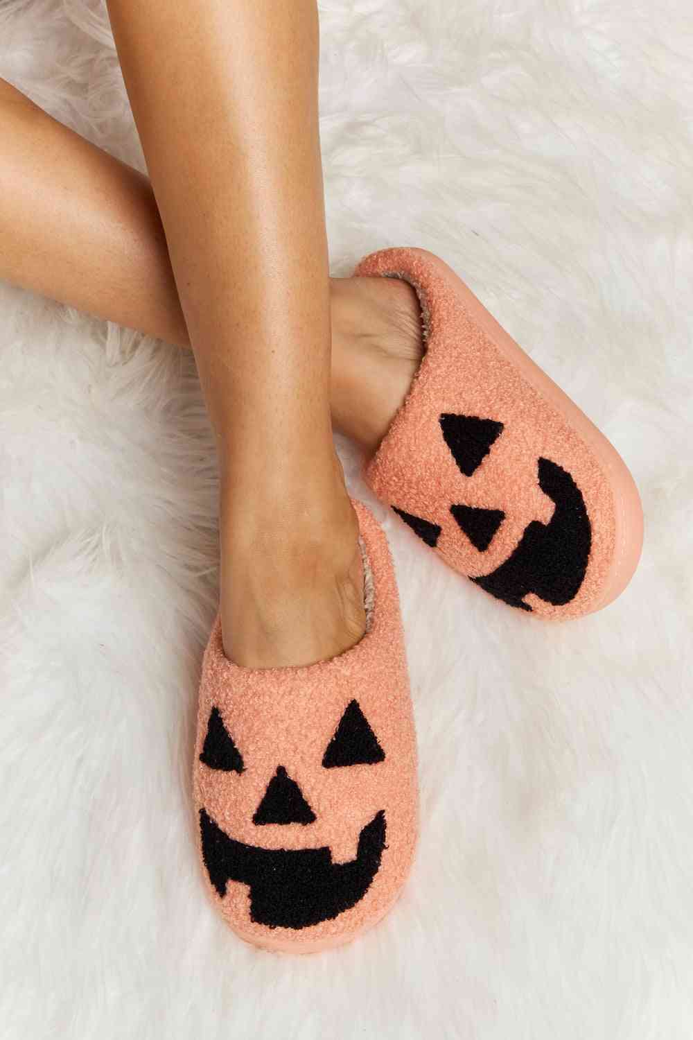 Melody Printed Plush Slide Slippers Halloween
