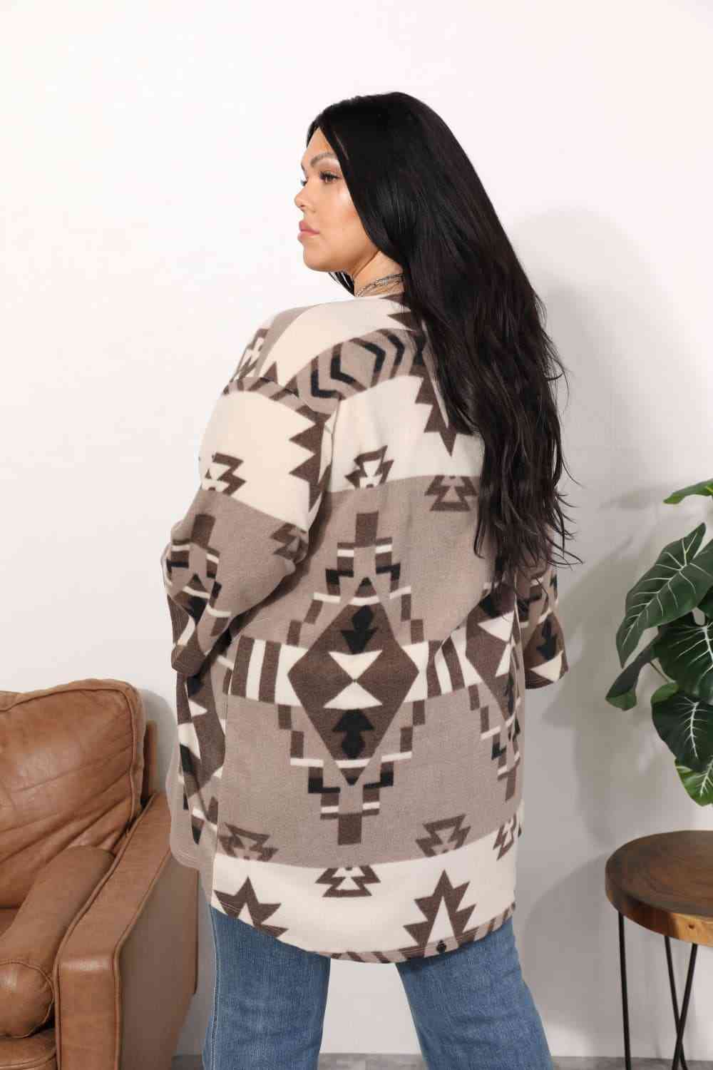 Sew In Love Full Size Cardigan with Aztec Pattern No 9