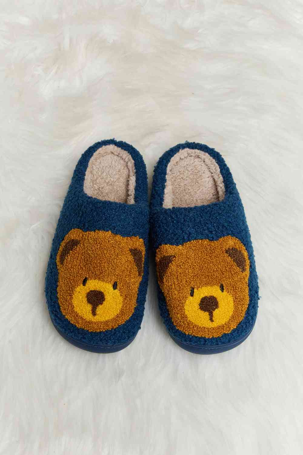 Melody Teddy Bear Print Plush Slide Slippers No 4