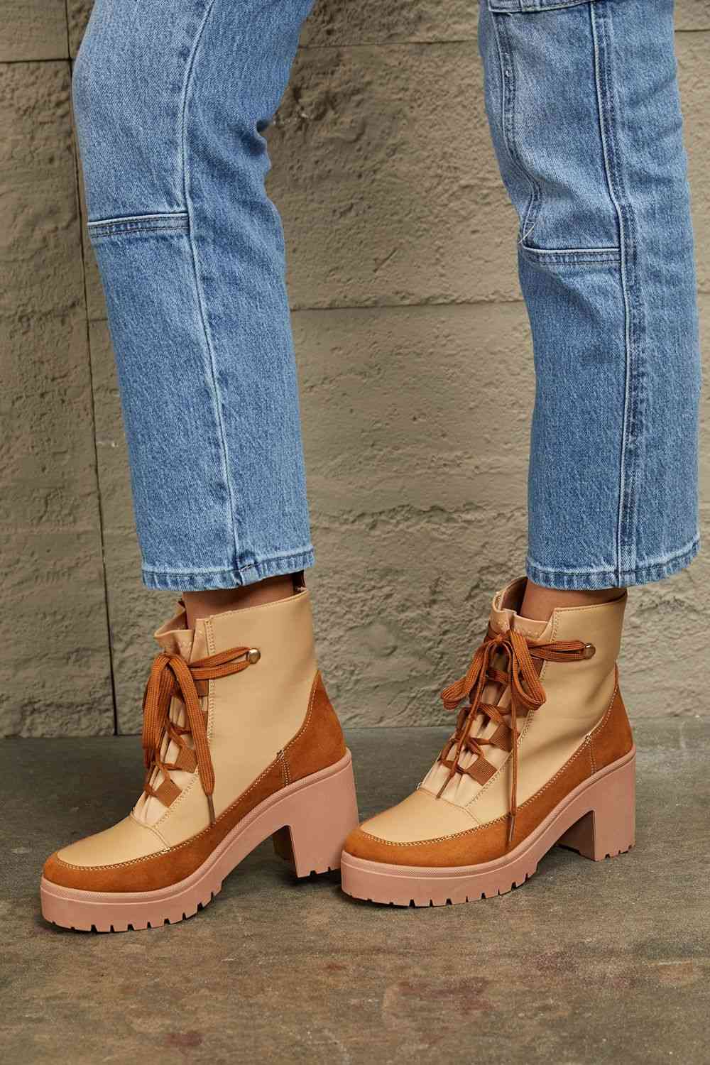 East Lion Corp Lace Up Lug Booties No 5