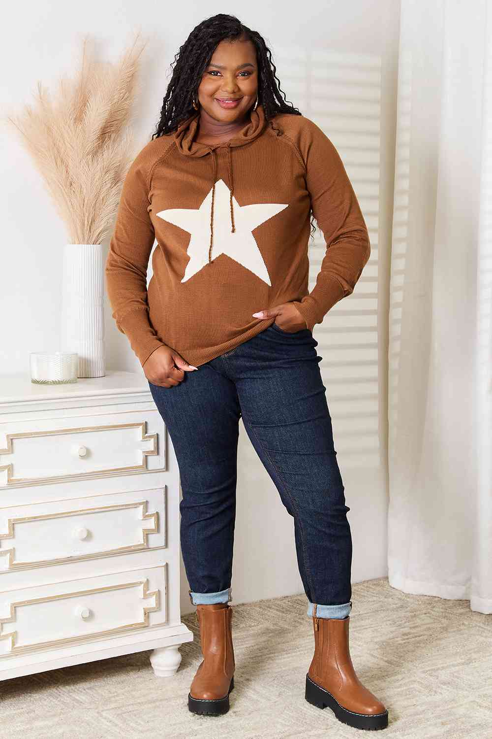 Heimish Full Size Star Graphic Hooded Sweater 8