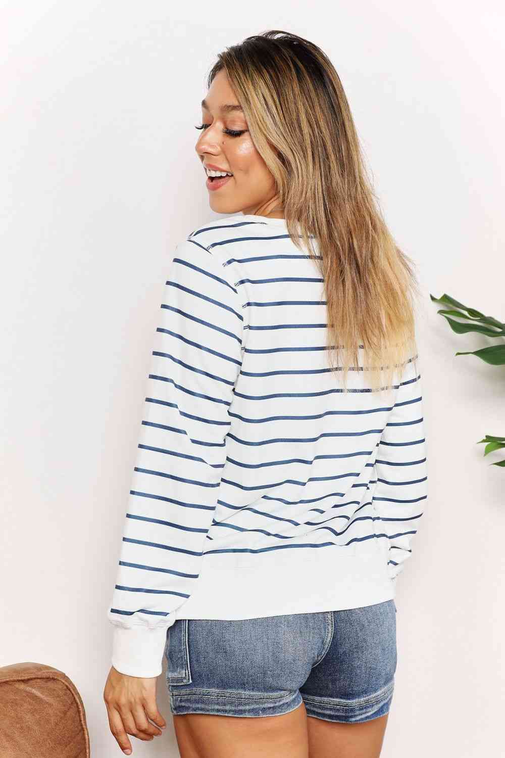 Double Take Striped Long Sleeve Round Neck Top No 2