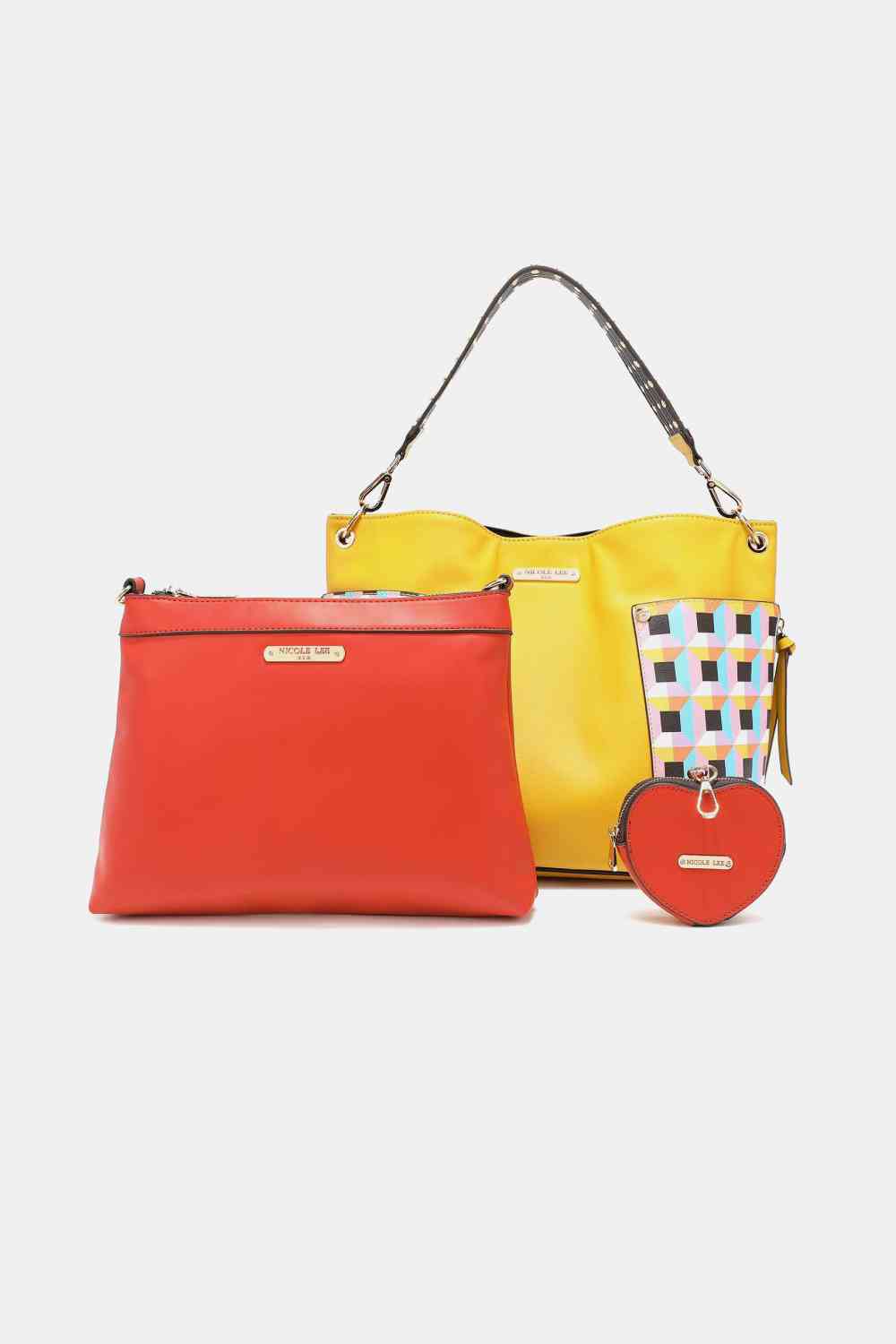 Nicole Lee USA Quihn 3-Piece Handbag Set Yellow