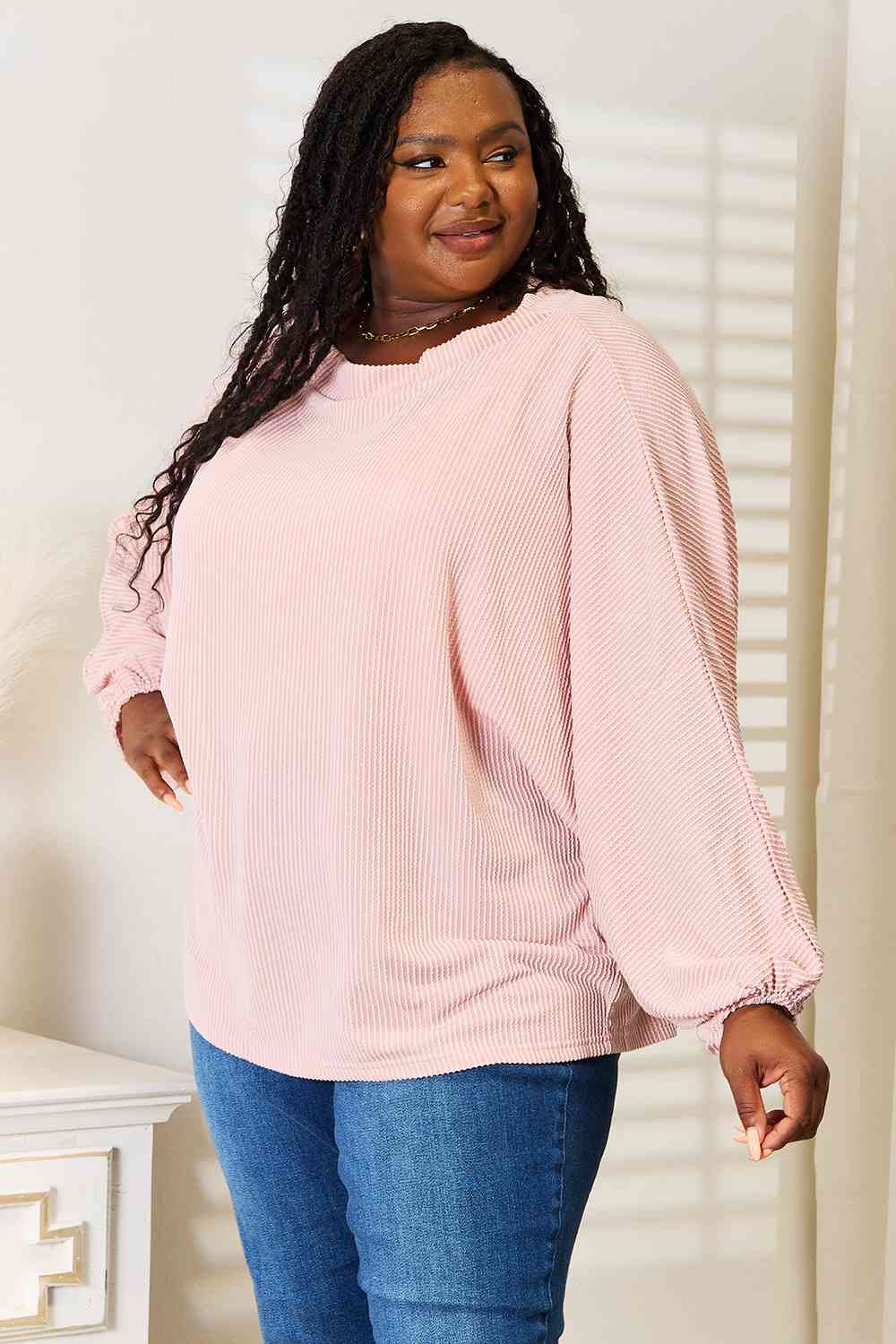 Double Take Ribbed Long Sleeve Top 6