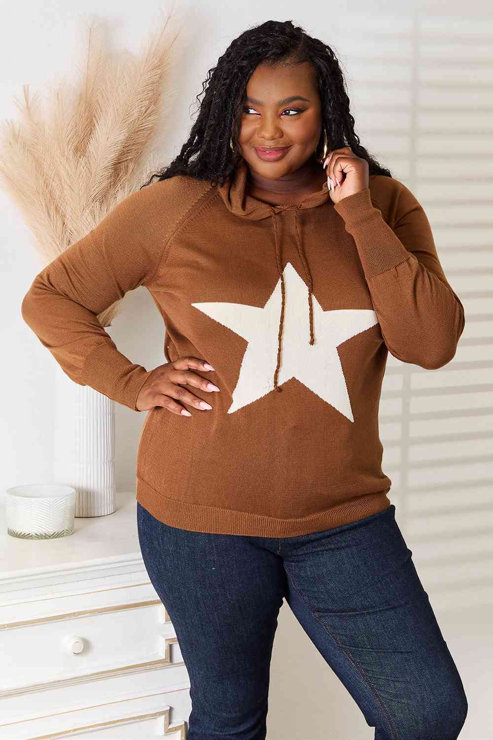 Heimish Full Size Star Graphic Hooded Sweater 5