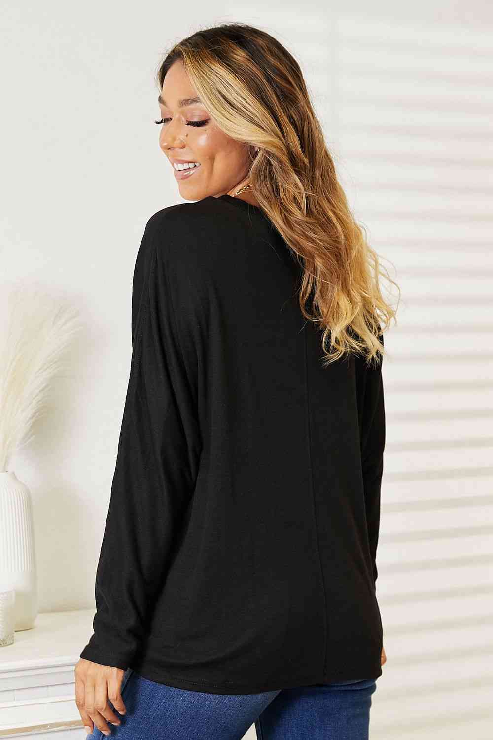 Double Take Seam Detail Round Neck Long Sleeve Top No 8