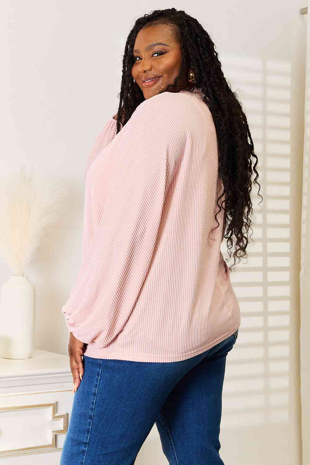 Double Take Ribbed Long Sleeve Top 7