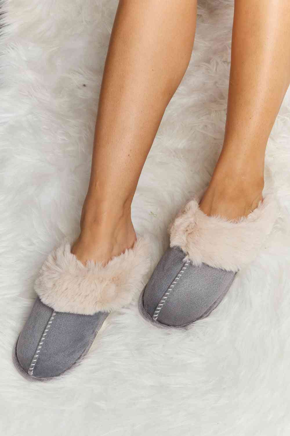 Melody Fluffy Indoor Slippers Gray No 2