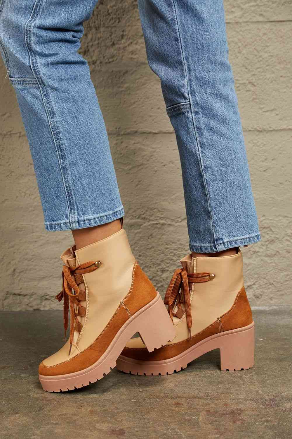 East Lion Corp Lace Up Lug Booties No 3