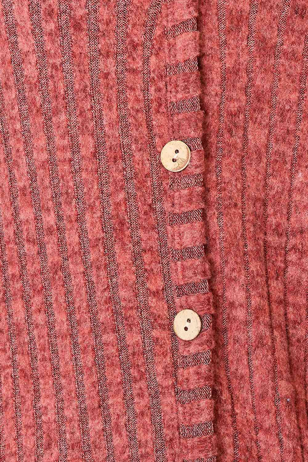 Double Take Ribbed Button-Up Cardigan with Pockets 9
