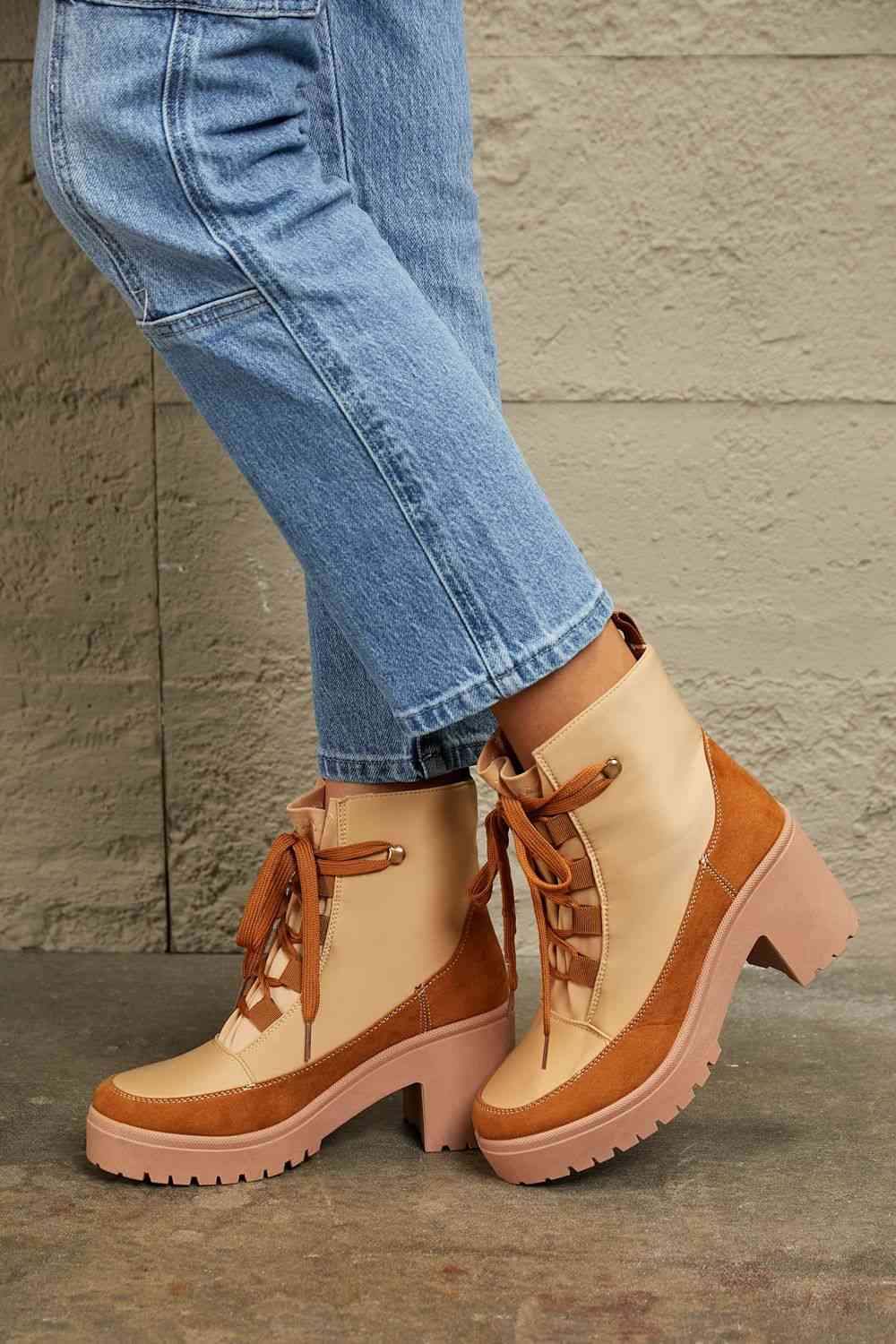 East Lion Corp Lace Up Lug Booties No 4