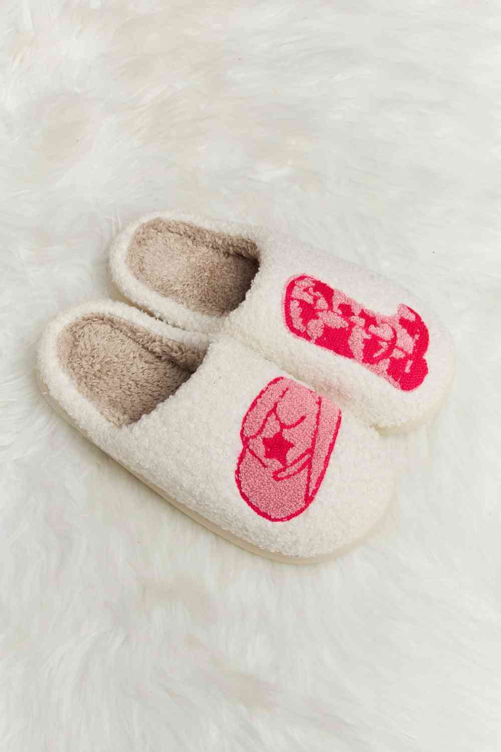 Melody Printed Plush Slide Slippers Pink No 5